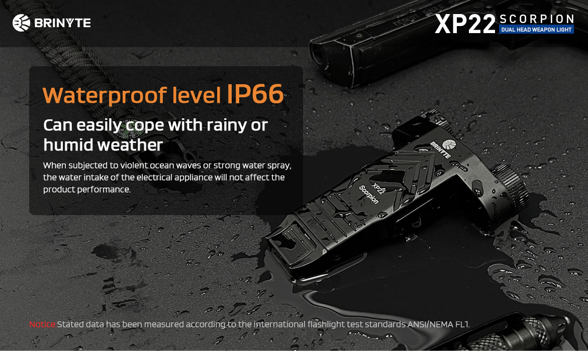Brinyte XP22 Dual Head Gun Light Waterproof IP66