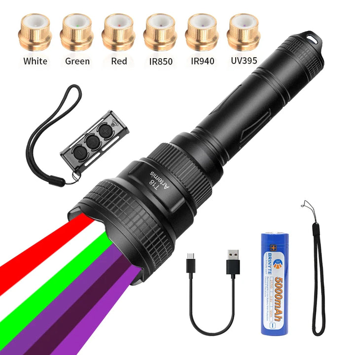 Zoomable Multicolor Hunting Flashlight for Hog & Predator Night